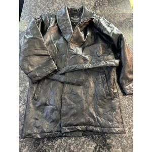 Vtg Maxam Brand  Black Lambskin Leather Women Jacket Italian‎ Mosaic Coat Sz M